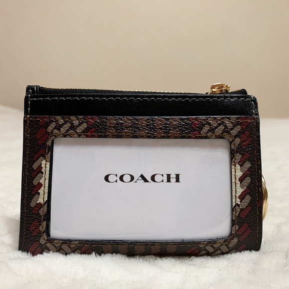 NWT! Coach Skinny ID Brushed Plaid Card Holder Wallet - Picture 4 of 4